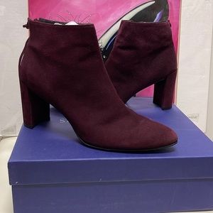 Stuart Weitzman Bordeaux Suede Booties 9M